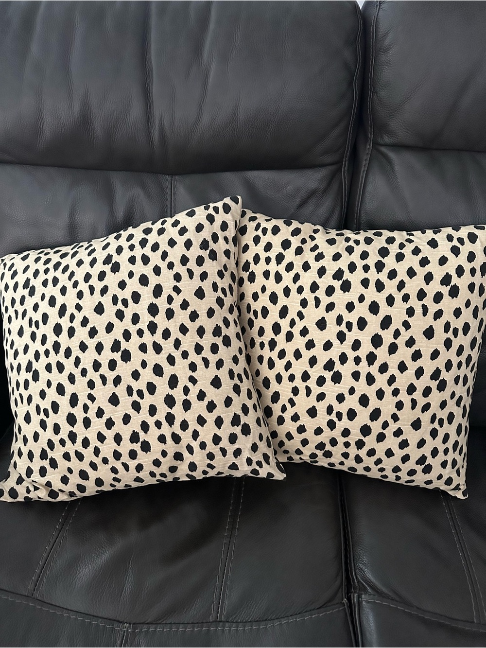 Neutral Cream and Black Spotted Decorative Throw Pillow Covers.
